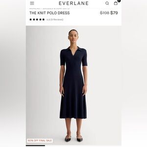 Everlane Knit Polo Dress in navy size medium